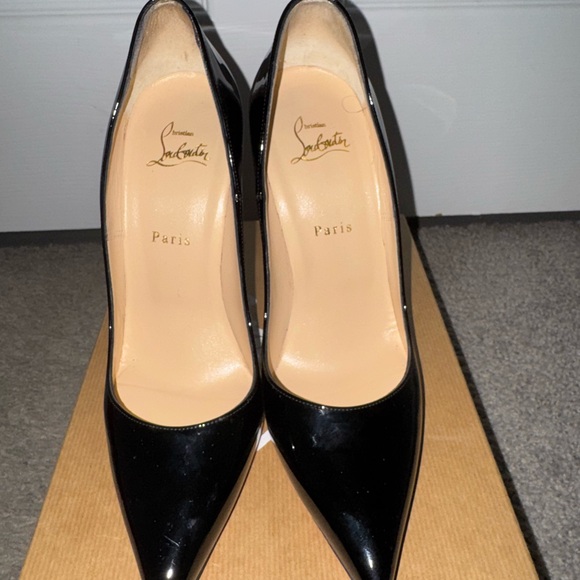 Christian Louboutin Black Patent Leather Heels - Picture 1 of 8